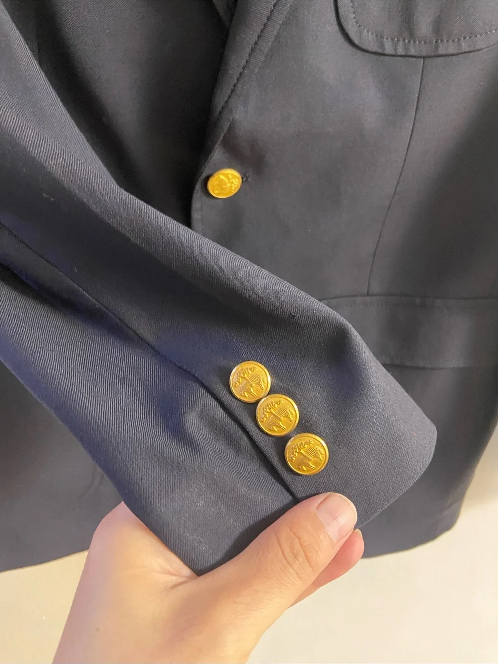 Brooks Brothers Loro Piana Navy Blazer with Gold Buttons Boys 14